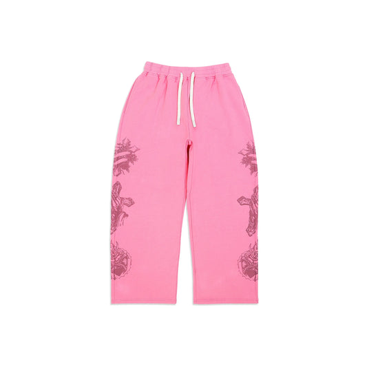 We Are Righteous "Tatted Believer" Sweatpants - Pink
