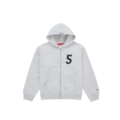Supreme S Devil Logo Zip Up Fit - Grey