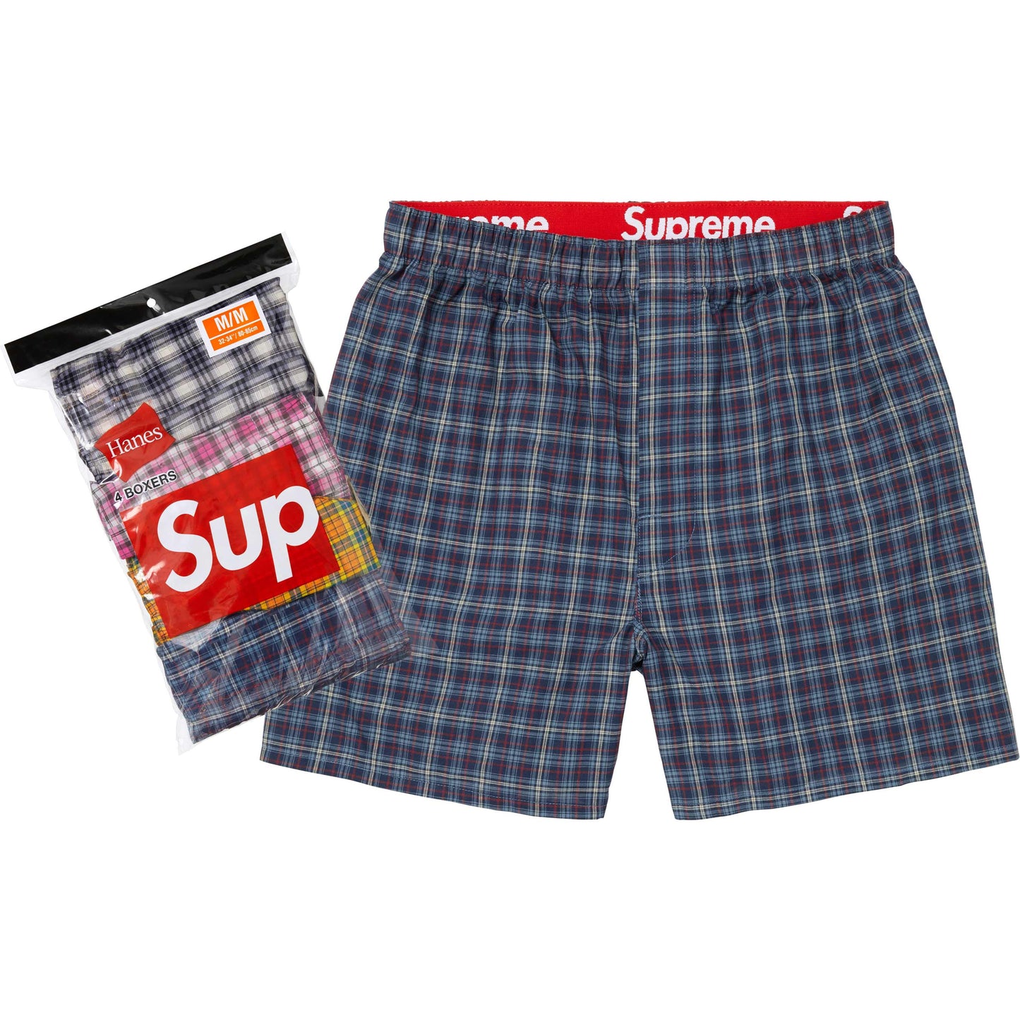 Supreme/Hanes Plaid Boxers (4PC)