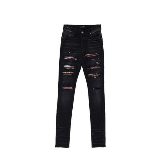 Amiri Denim Tie Dye Bandana Thrasher - Aged Black