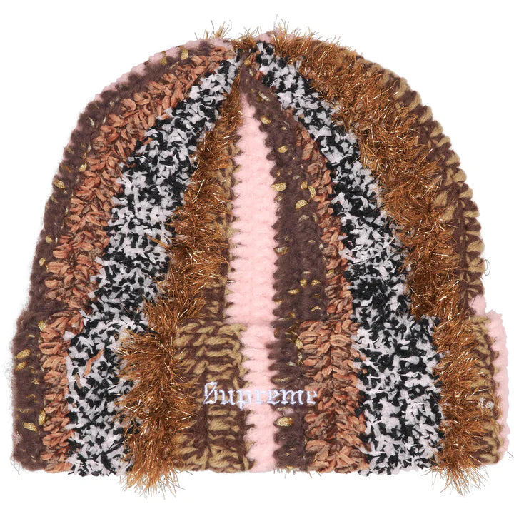 Supreme Tinsil Stripe Beanie - Brown