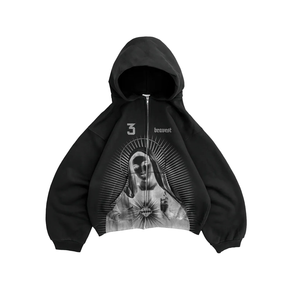 Bravest Studios Black Mary Zip Up Hoodie
