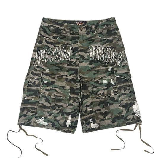 Bottega Desires Camo Shorts - Sz 30