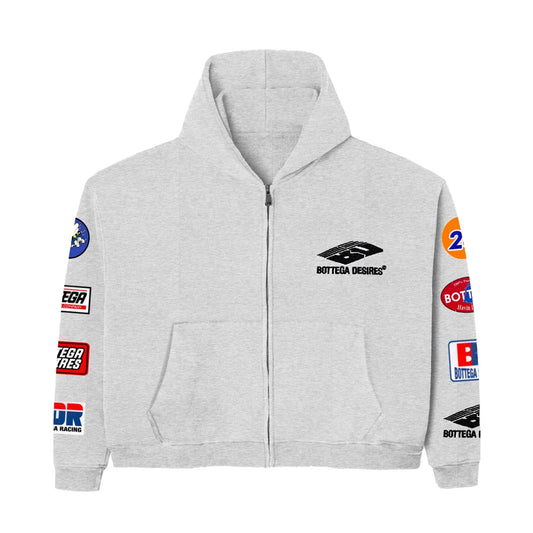 Bottega Desires Patches Zip Up Hoodie