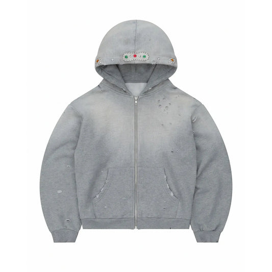 Bravest Studios Sapphire Zip Up Hoodie Vintage Grey