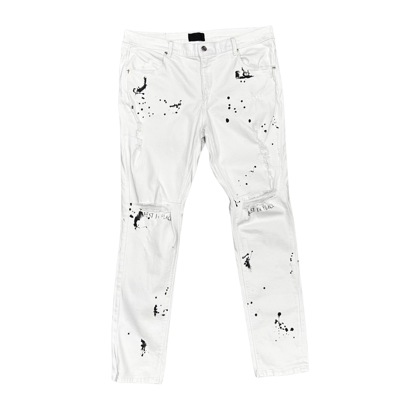 Used RTA White Paint Jeans - Sz 36