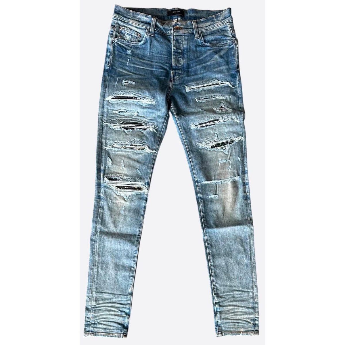 Amiri Rainbow Paisley Thrasher Denim