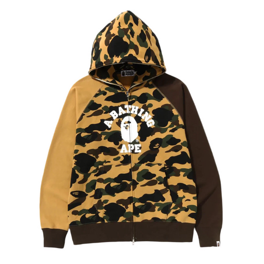 Bape Camo College Hoodie - Yellow