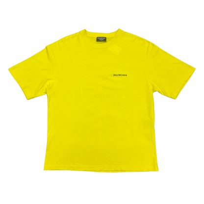 Used Balenciaga Logo Yellow T - Sz S