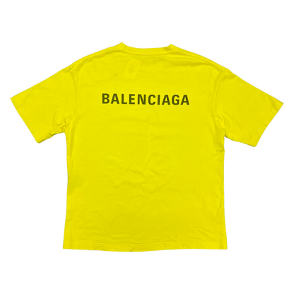 Used Balenciaga Logo Yellow T - Sz S