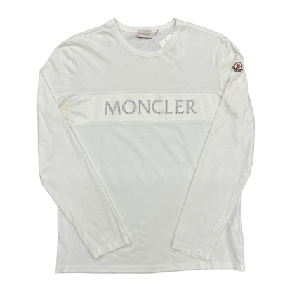 Used Moncler White Mesh Longsleeve - Sz L