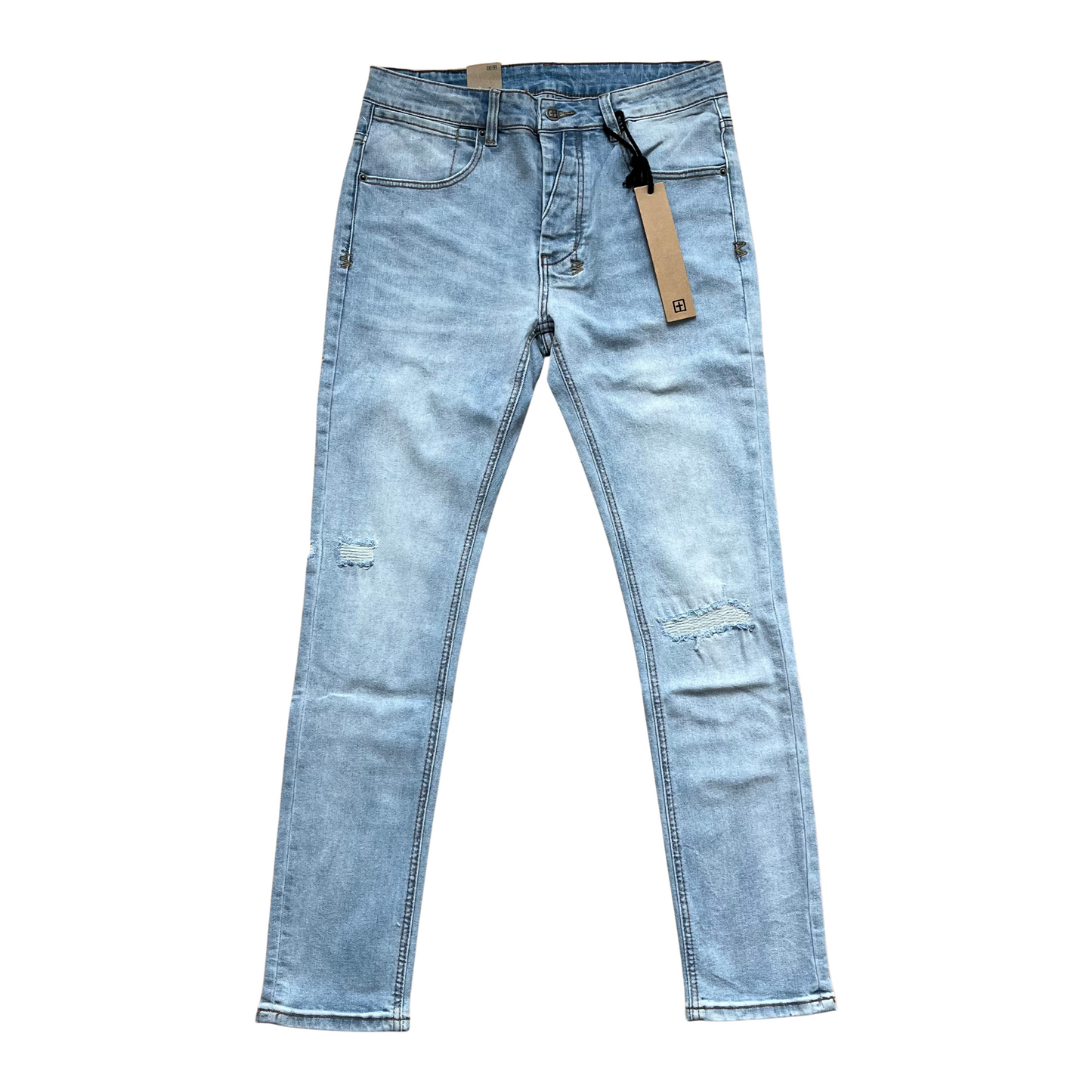 Ksubi Van Winkle Trashed Light Wash Skinny Jeans