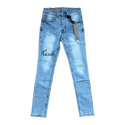 Ksubi Van Winkle Trashed Script Skinny Jeans