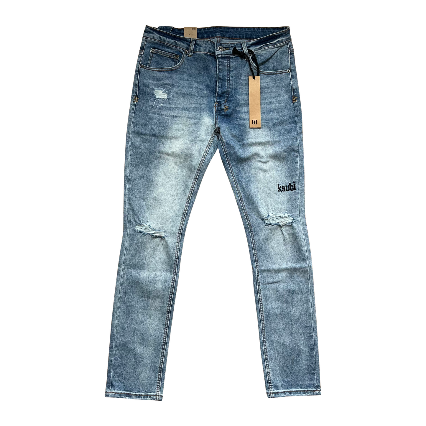 Ksubi Van Winkle Trashed Indigo Skinny Jeans