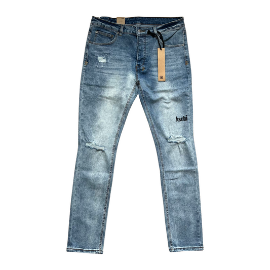 Ksubi Van Winkle Trashed Indigo Skinny Jeans