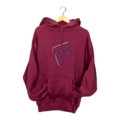 Vintage Fila Hoodie Maroon