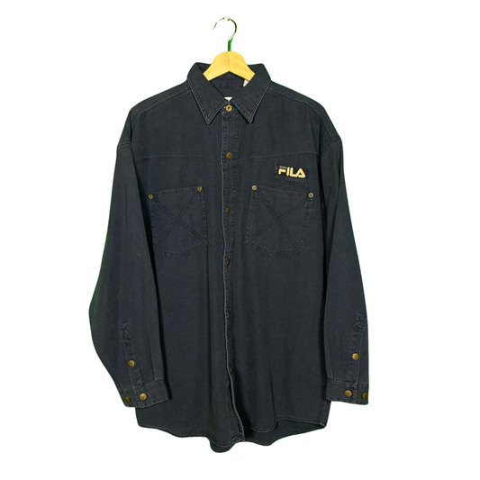 Vintage Fila Button Up Navy