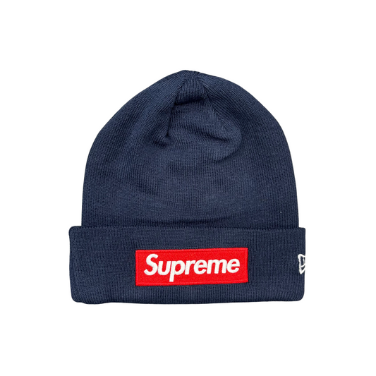 Used Supreme Box Logo Beanie - Navy