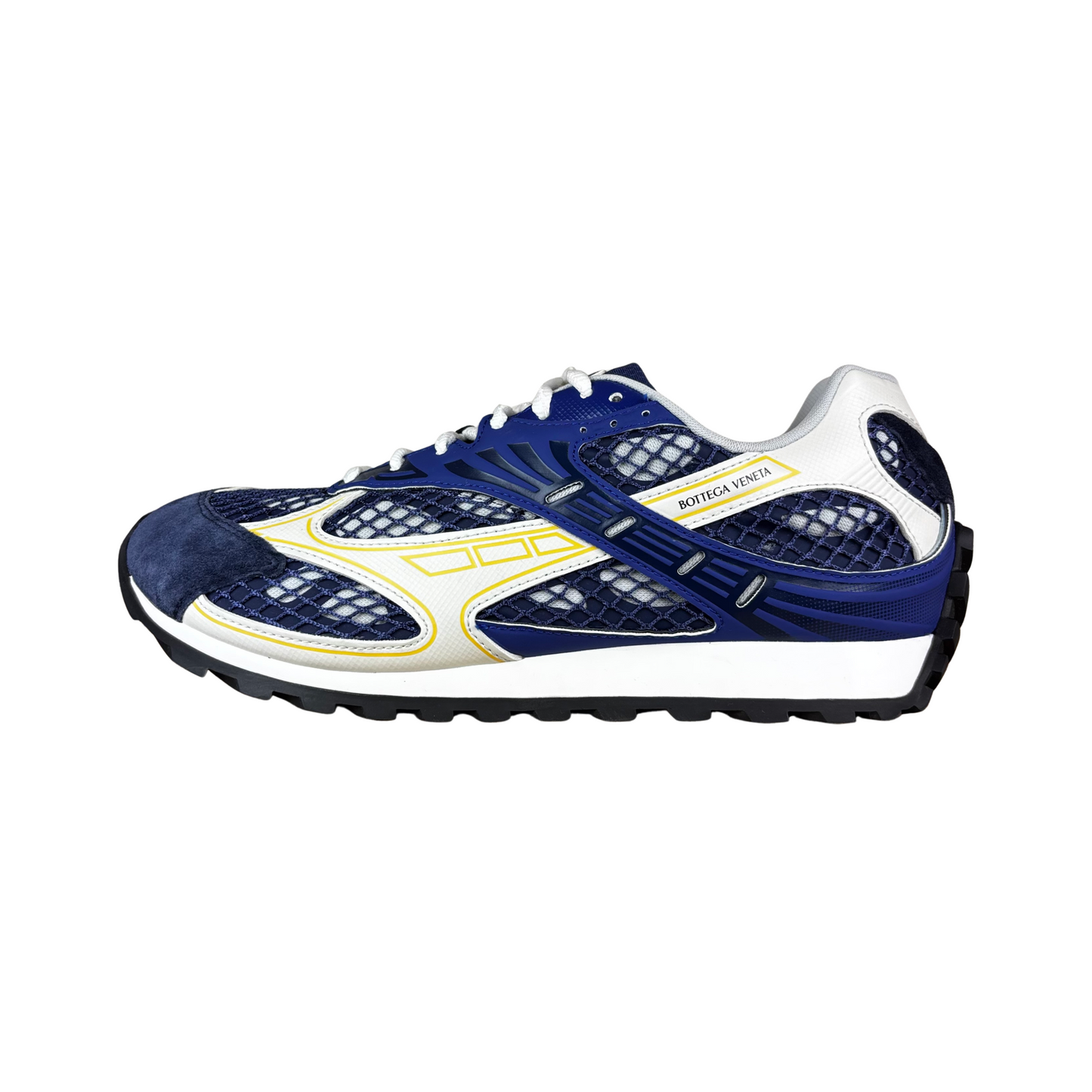 Used Bottega Veneta Blue & White Orbit Sneakers - Sz 44