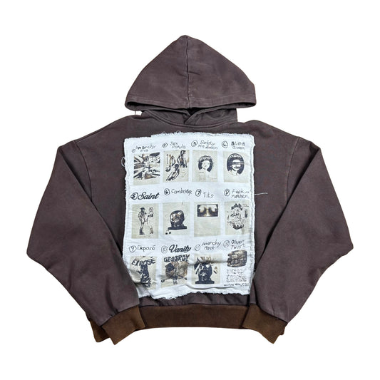 Saint Vanity Quilt Hoodie Brown