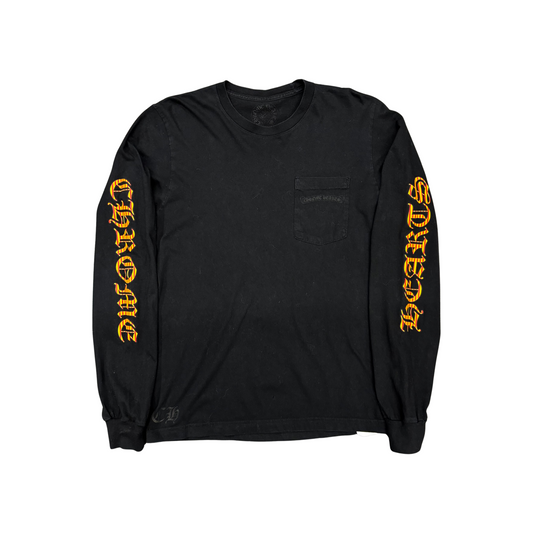 Used Chrome Hearts Yellow Dagger L/S Tee - Sz M