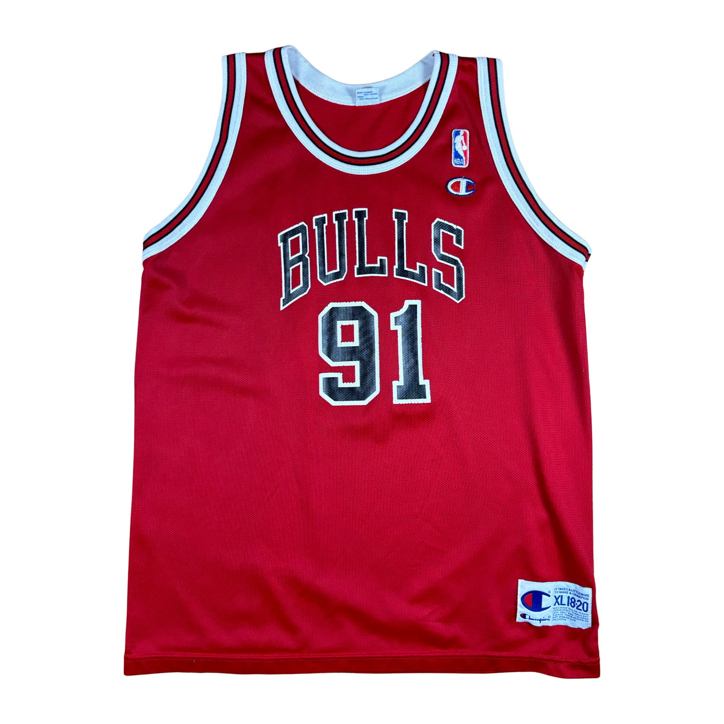 Vintage Chicago Bulls #91 Rodman Champion Jersey - Sz Youth XL