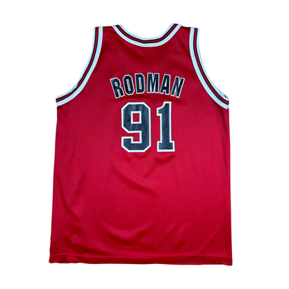 Vintage Chicago Bulls #91 Rodman Champion Jersey - Sz Youth XL