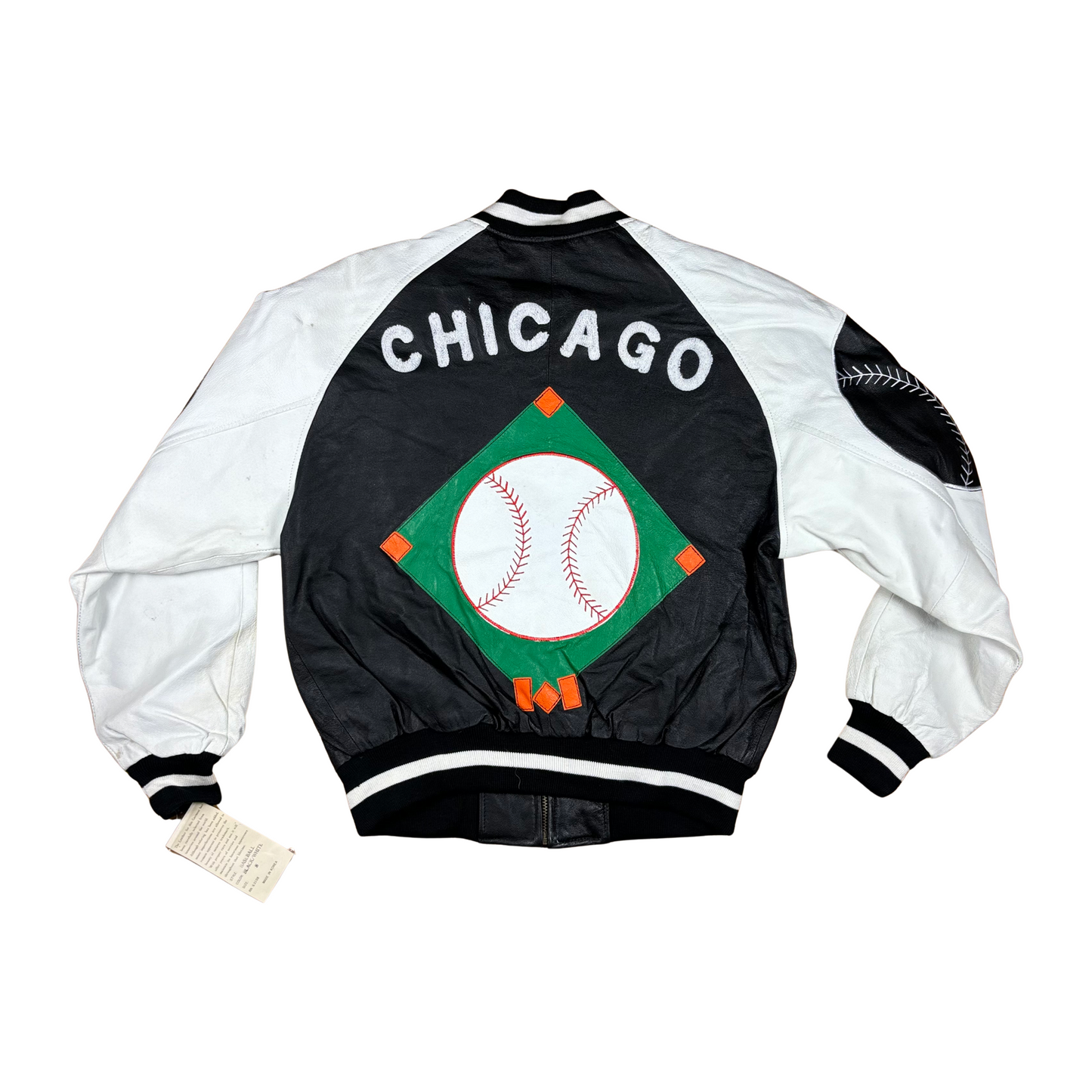 Vintage White Sox Leather Varsity Jacket - Sz S