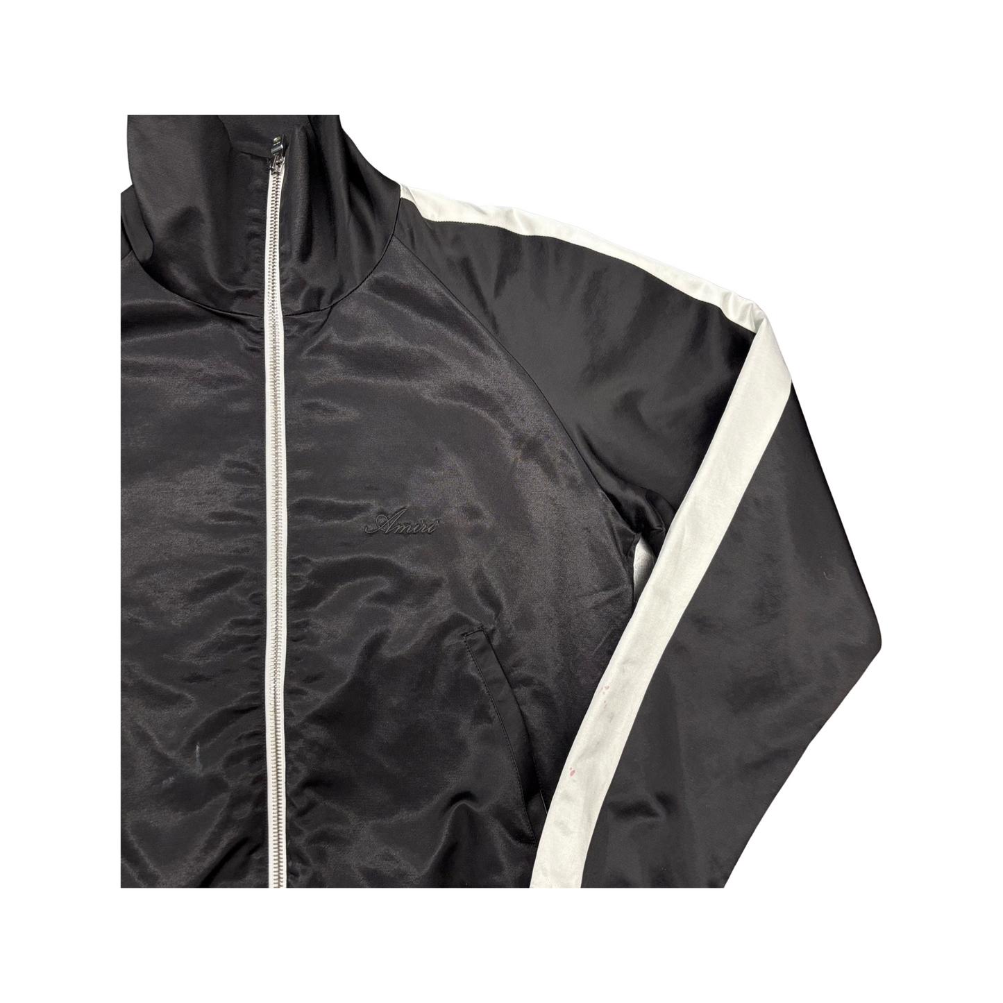 Used Amiri Satin Zip Up Track Jacket - Sz M