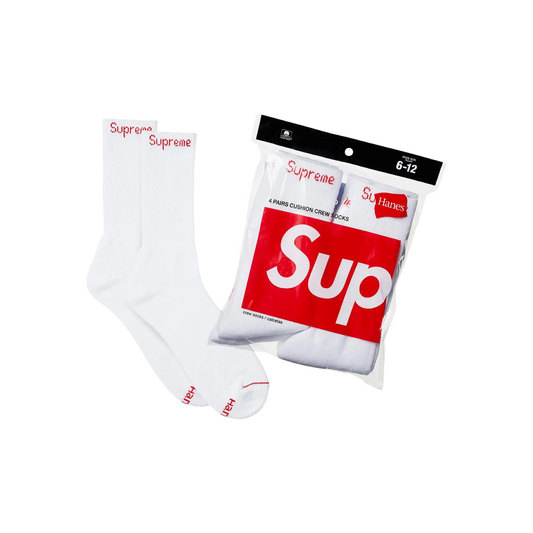 Supreme Hanes Crew Socks - White