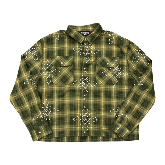 Used Righteous Pearl Logo Flannel - Sz S