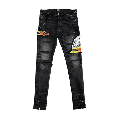Used Amiri Black MA Cement Thrasher Jeans - Sz 34