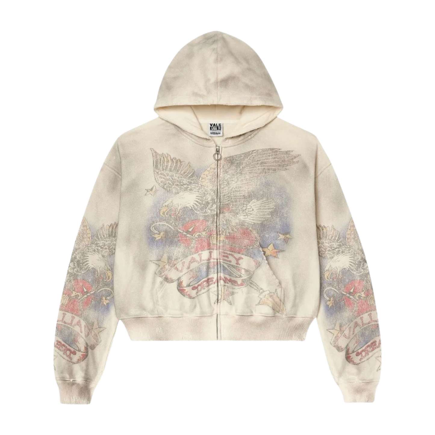 Vale Forever Nostalgia Zip Up Hoodie - Cream