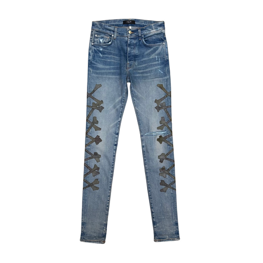 Amiri MX1 Camo Bone Denim Jeans - Sz 30