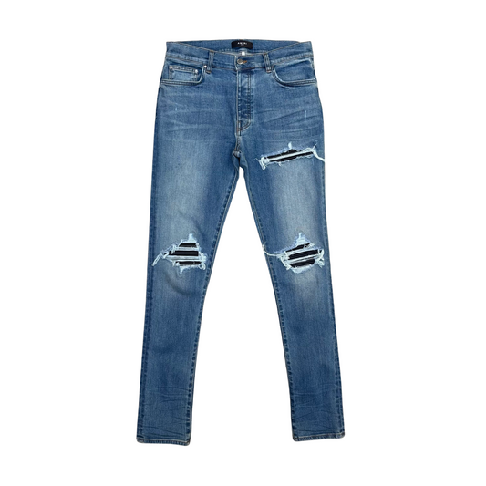 Amiri MX1 Black Patch Denim Jeans - Sz 33