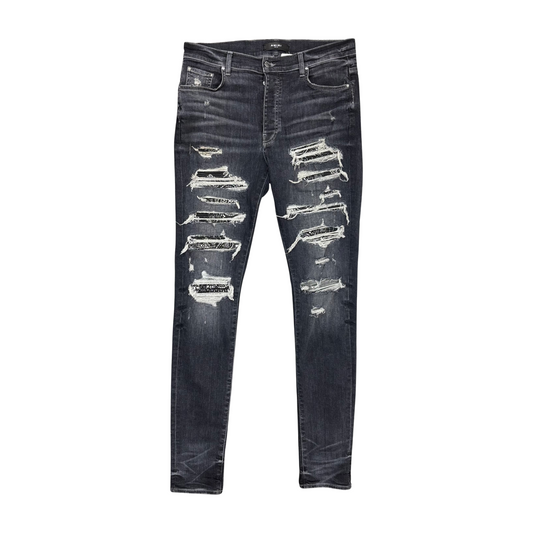 Used Amiri Black Bandana Thrasher Jean - Sz 34