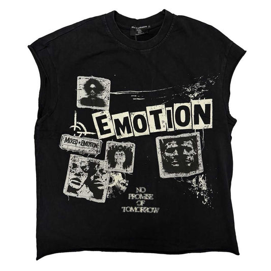 Mixed Emotions Sleeveless Newspaper Tee