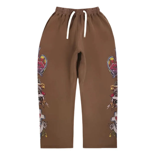 We Are Righteous "Risen King" Sweatpants - Brown