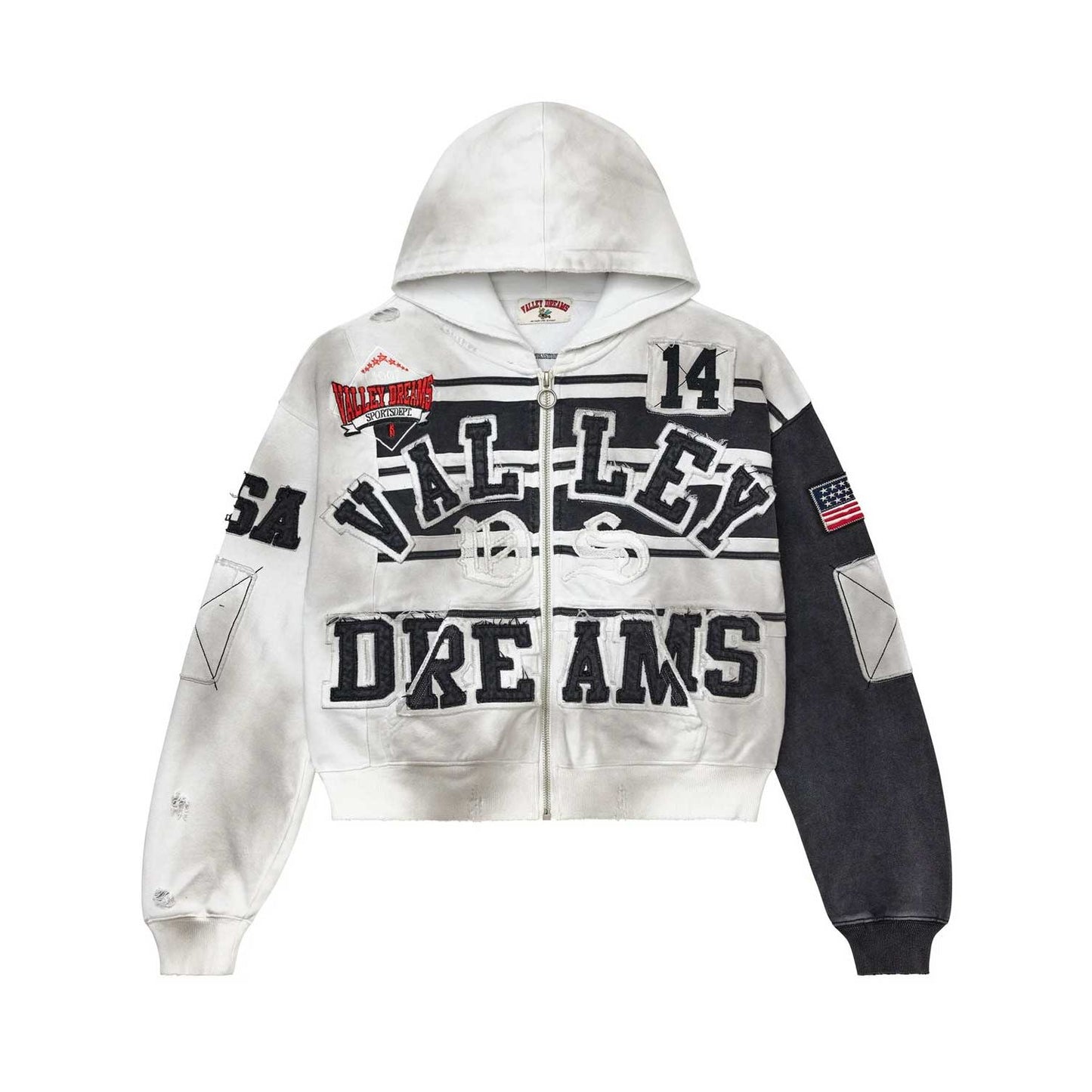 Vale Forever Vale Forever Collage Zip Up Hoodie Oreo
