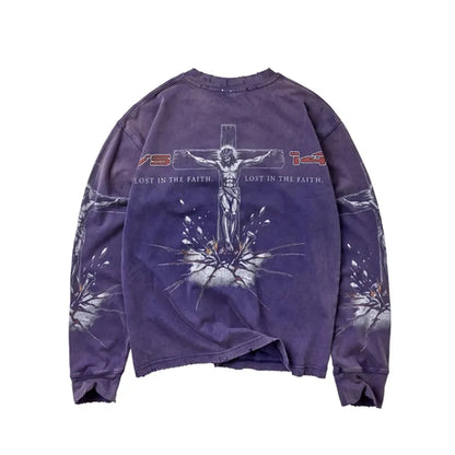 Vale Forever Concrete Cross L/S Tee Purple