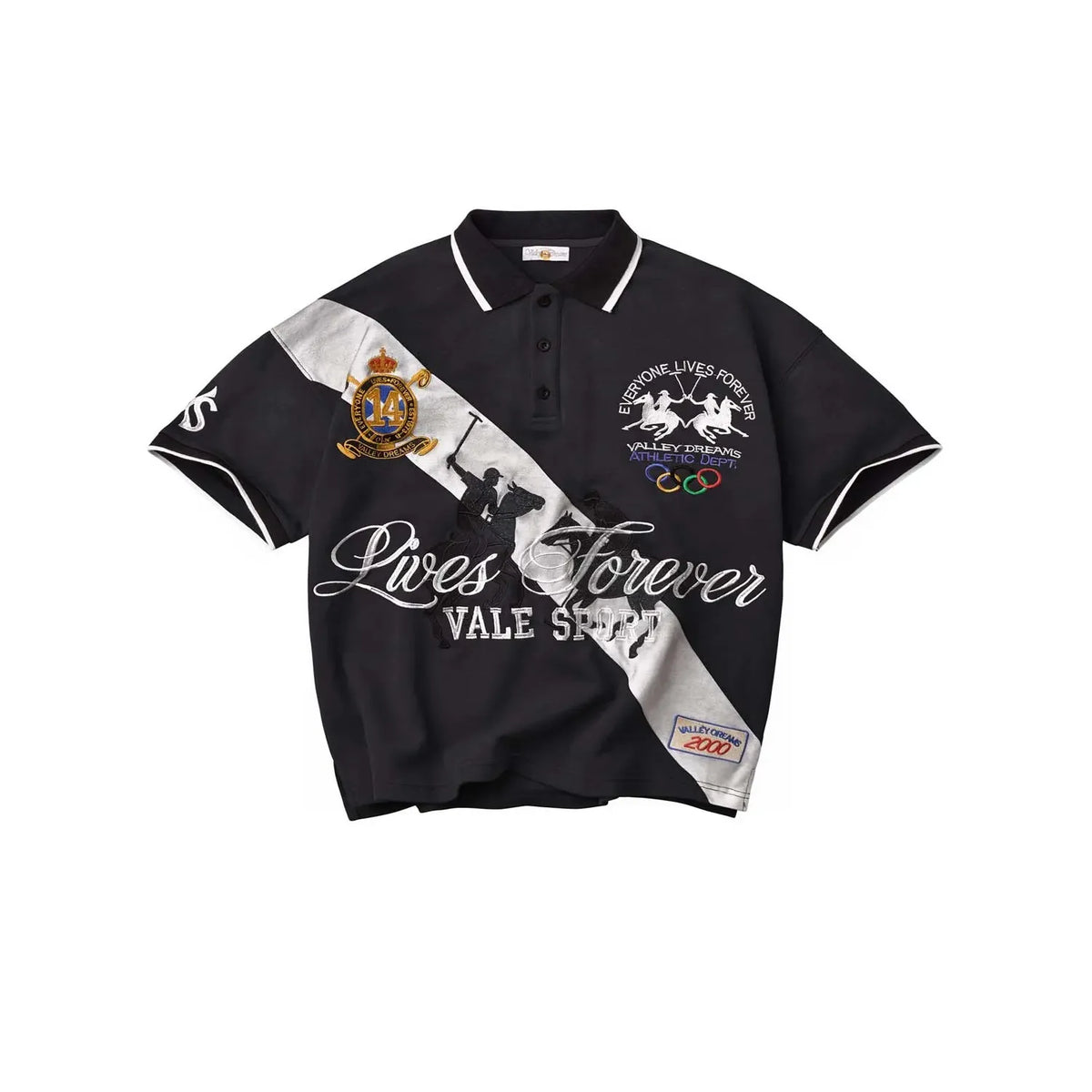Vale Forever Vale Forever Panda Polo Black - Sz M