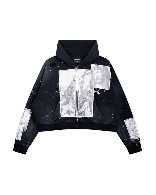 We Are Righteous Divine Canvas Hoodie Black