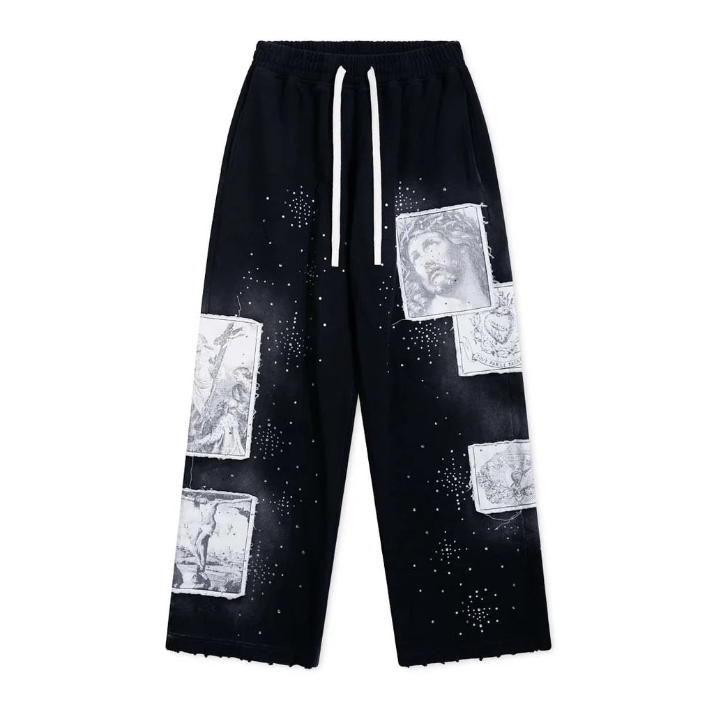 We Are Righteous Divine Canvas Sweatpants Black
