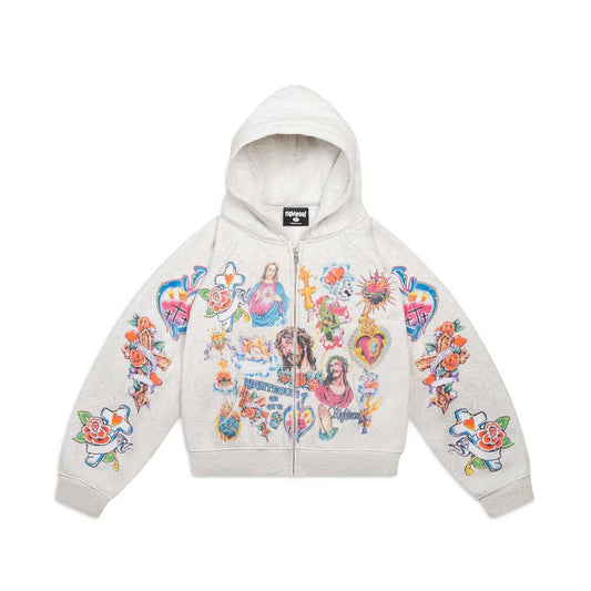 We Are Righteous Risen King Zip Up - Grey