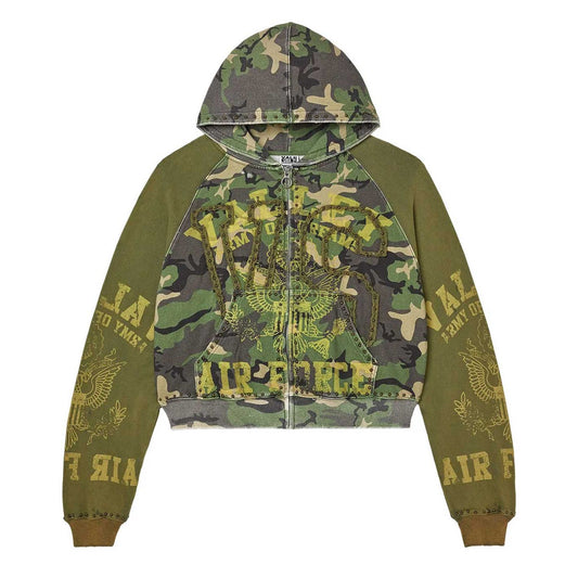 Vale Forever Camo Terrain Zip Up Hoodie Green