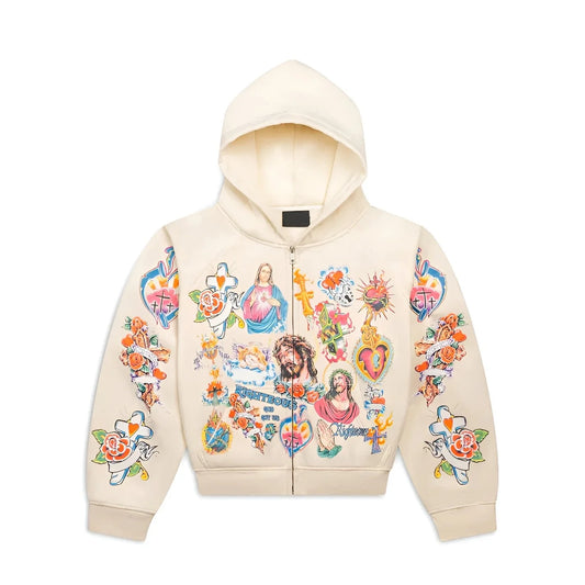 We Are Righteous Risen King Zip Up - Cream