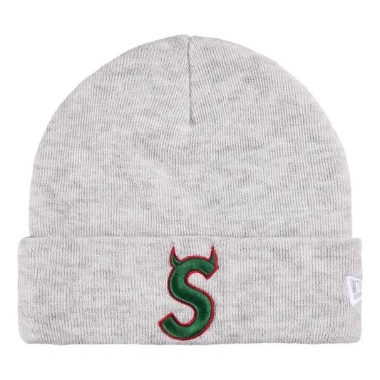 Supreme New Era Devil S Logo Beanie - Grey